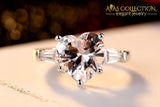 Big Heart Shape Engagement Ring/ Promise Ring - Avas Collection