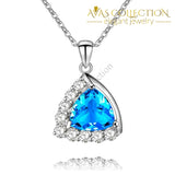 4 colors / Blue /Green/ White/ 925 Solid Silver Pendant Necklace - Avas Collection