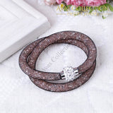 2 Strands Crystal Mesh Wire Bracelet/ Avas Collection Wrap Bracelets