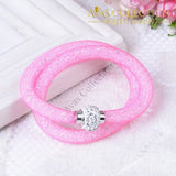 2 Strands Crystal Mesh Wire Bracelet/ Avas Collection Wrap Bracelets