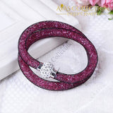 2 Strands Crystal Mesh Wire Bracelet/ Avas Collection Wrap Bracelets