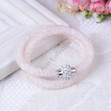 2 Strands Crystal Mesh Wire Bracelet/ Avas Collection Wrap Bracelets
