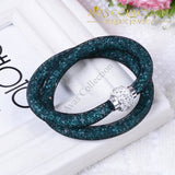 2 Strands Crystal Mesh Wire Bracelet/ Avas Collection Wrap Bracelets