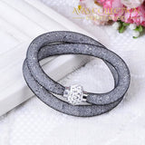 2 Strands Crystal Mesh Wire Bracelet/ Avas Collection Wrap Bracelets