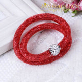 2 Strands Crystal Mesh Wire Bracelet/ Avas Collection Wrap Bracelets