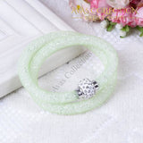 2 Strands Crystal Mesh Wire Bracelet/ Avas Collection Wrap Bracelets