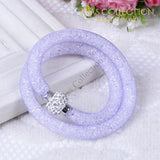 2 Strands Crystal Mesh Wire Bracelet/ Avas Collection Wrap Bracelets