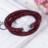 2 Strands Crystal Mesh Wire Bracelet/ Avas Collection Wrap Bracelets