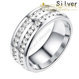 Stainless Steel Double Rows Mens Band/ Black/Silver/ Gold - Avas Collection