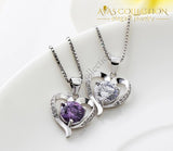 Heart Shape Purple/White Necklace - Avas Collection