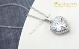 18k White Gold Filled Heart Pendant Necklace - Avas Collection