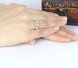 2 Ct Oval Cut 3 Stone Bridal Wedding Ring- 10Kt Yellow Gold Rings