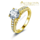 2 Ct Lovers Engagement Ring 10Kt Yellow Gold Rings