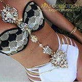 Rhinestone Sunflower Body Chain Necklace Necklaces