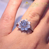 Sparkling Silver Flower Ring Rings