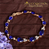 Shuangr Hot Gold Color Beautiful Waterdrop Austrian Crystal Bracelet For Women Wedding Party Jewelry