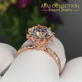 3Ct Flower Engagement Ring Rings