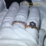 3 Carat Flower Ring Set Home