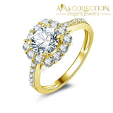 1.25 Ct Round Cut Cushion Halo Wedding Ring Rings