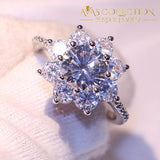 Sparkling Silver Flower Ring Rings