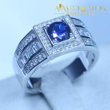 Blue Stone Wedding Band 1Ct Rings