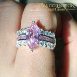 Marquise Cut Pink Stone Rings
