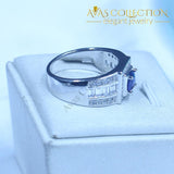 Blue Stone Wedding Band 1Ct Rings