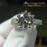 Flower 3 Carat Engagement Ring Rings