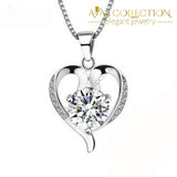 Heart Shape Purple/White Necklace - Avas Collection
