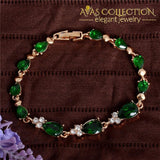 Shuangr Hot Gold Color Beautiful Waterdrop Austrian Crystal Bracelet For Women Wedding Party Jewelry