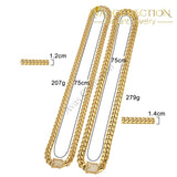 Cuban Link Chain 12&14Mm 18K Necklaces