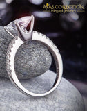 1.5 Ct Princess Cut Micropave 925 Sterling Silver  Engagement /Promise Ring/ High Polished - Avas Collection
