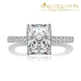 Luxury 3 Ct Rectangle Engagement Ring Rings