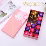 24K Gold Rose Flower+12Pcs Soap Flower Artificial & Dried Flowers