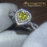 1 Carat Yellow Heart Ring Rings