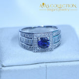 Blue Stone Wedding Band 1Ct Rings