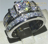 Princess Cut Emily Wedding Ring Set - Avas Collection