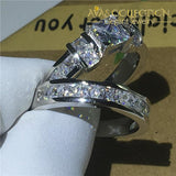 Princess Cut Emily Wedding Ring Set - Avas Collection