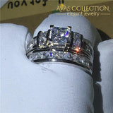 Princess Cut Emily Wedding Ring Set - Avas Collection
