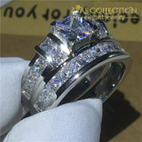 Princess Cut Emily Wedding Ring Set - Avas Collection