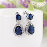 5 Color Water Drop Earring 10K White Gold Filled Dangle Earrings Blue