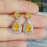 5 Color Water Drop Earring 10K White Gold Filled Dangle Earrings