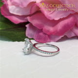 Oval Cut 3Ct White Rose Gold Filled Engagement Ring Wedding Bands