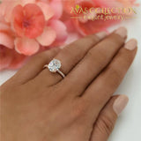 Oval Cut 3Ct White Rose Gold Filled Engagement Ring Wedding Bands