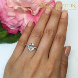 Oval Cut 3Ct White Rose Gold Filled Engagement Ring Wedding Bands