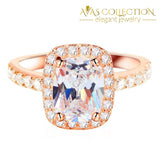 Rose Gold Cushion Cut 3Ct Engagement Ring Rings