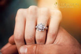 Elegant Flower Shape Promise Ring/ Engagement Anniversary - Lr564 Rings