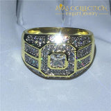 Male Hip Hop Ring 14K Yellow Gold Filled Engagement Rings