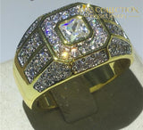 Male Hip Hop Ring 14K Yellow Gold Filled Engagement Rings