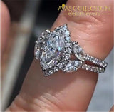 Marquise Cut Engagement Wedding Band Ring-Kyra0495 Rings